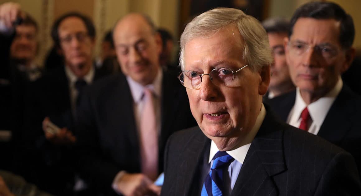 Protesters gather outside Senate Majority Leader McConnell’s home