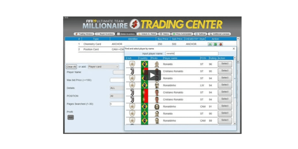 Fifa Ultimate Team Millionaire Trading Center With Programs And