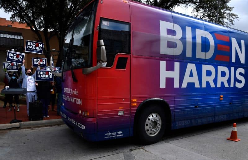 The Bus Of Biden Got Swarmed By Drivers