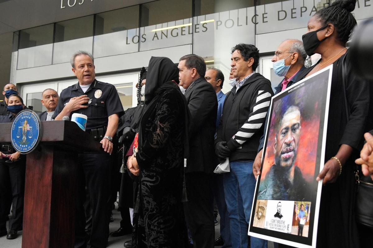 Internal Investigation Launched By LAPD Over George Floyd Image On A Valentine Theme