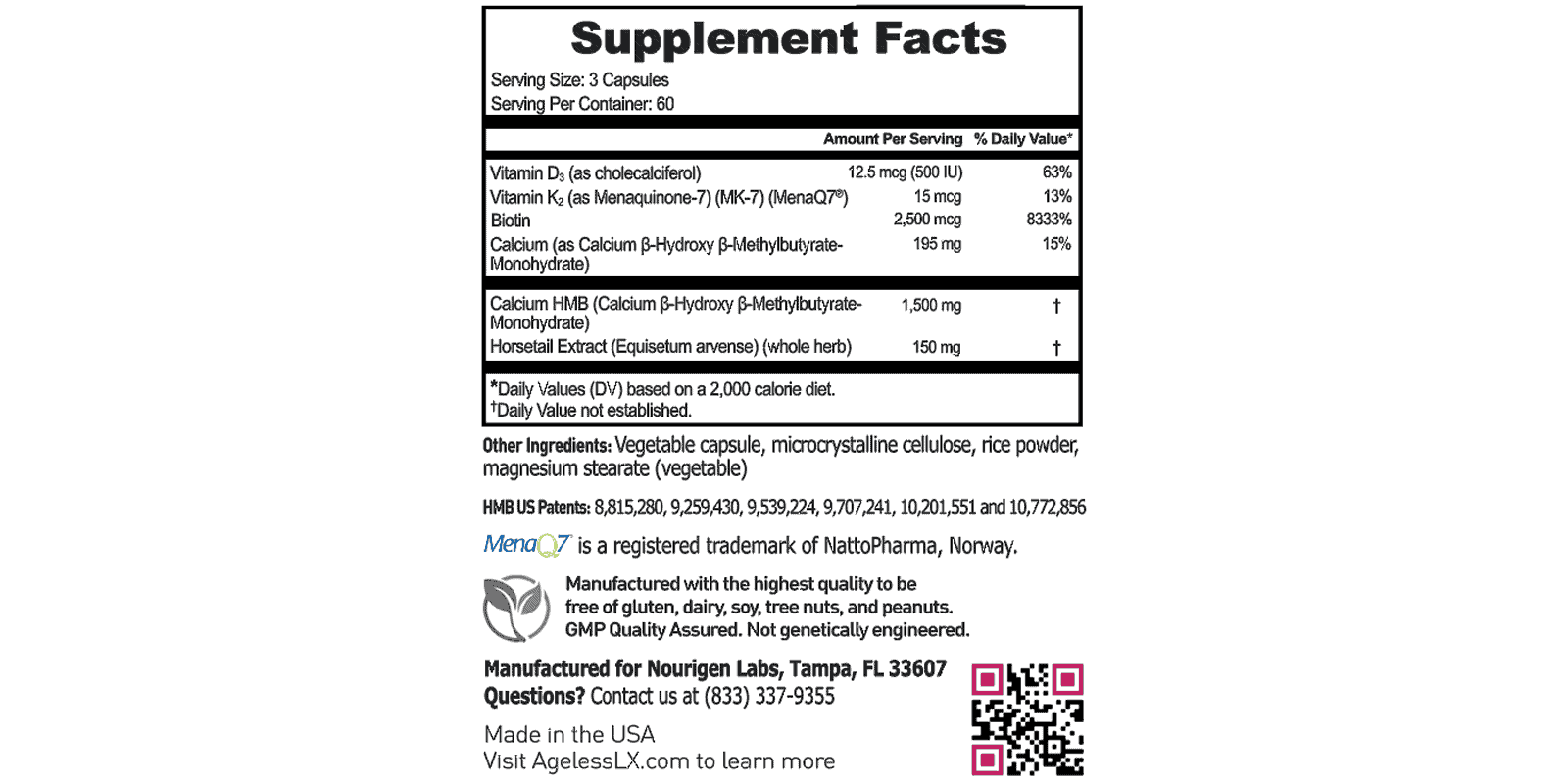 Ageless LX dosage