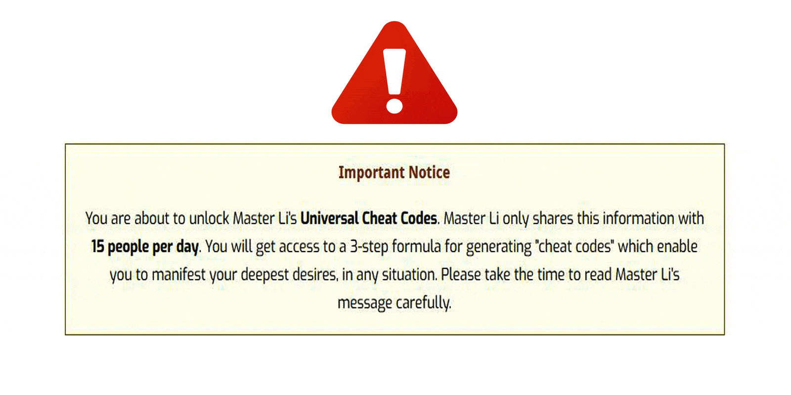 Master Li's Universal Cheat Codes Program