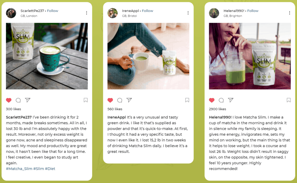 Matcha Slim Customer Reviews