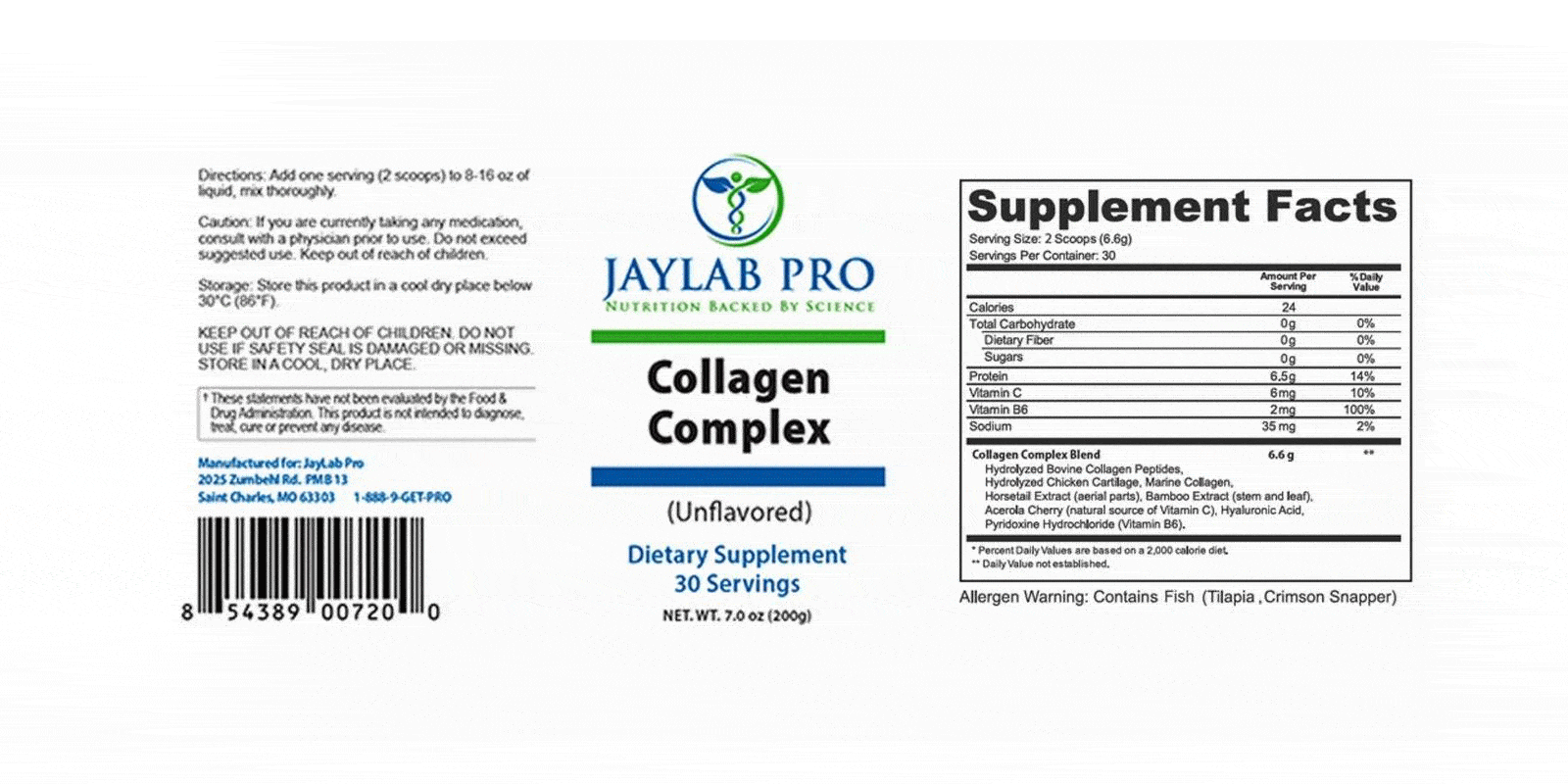 Jaylab Pro Collagen Complex Dosage