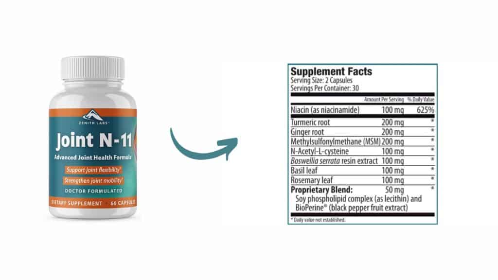 Joint N11 Supplements Facts