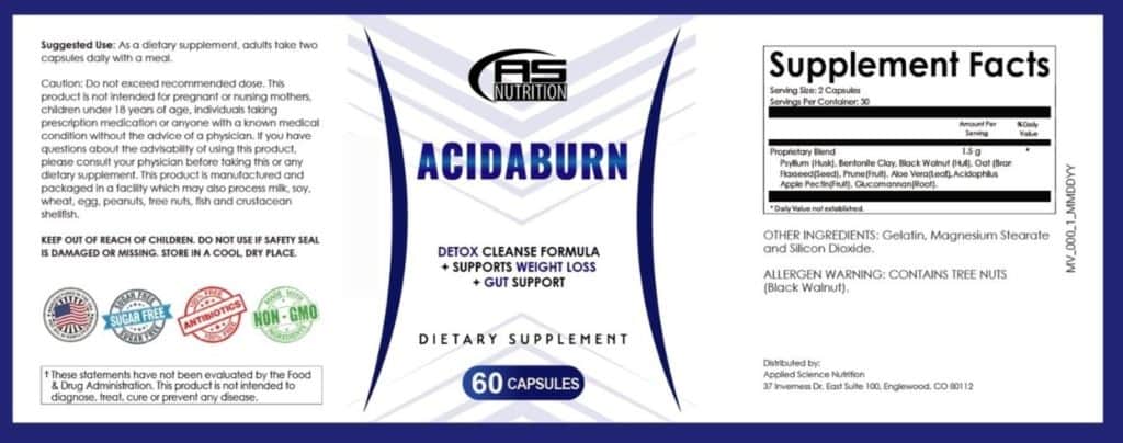 Acida burn Dosage