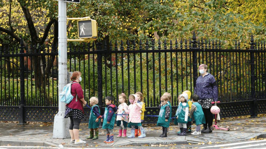 The Schoolchildren Of New York City Eat Their Lunch Outside