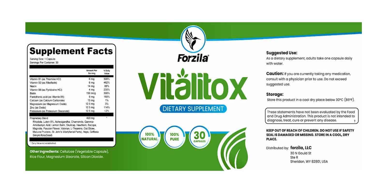 Vitalitox Dosage
