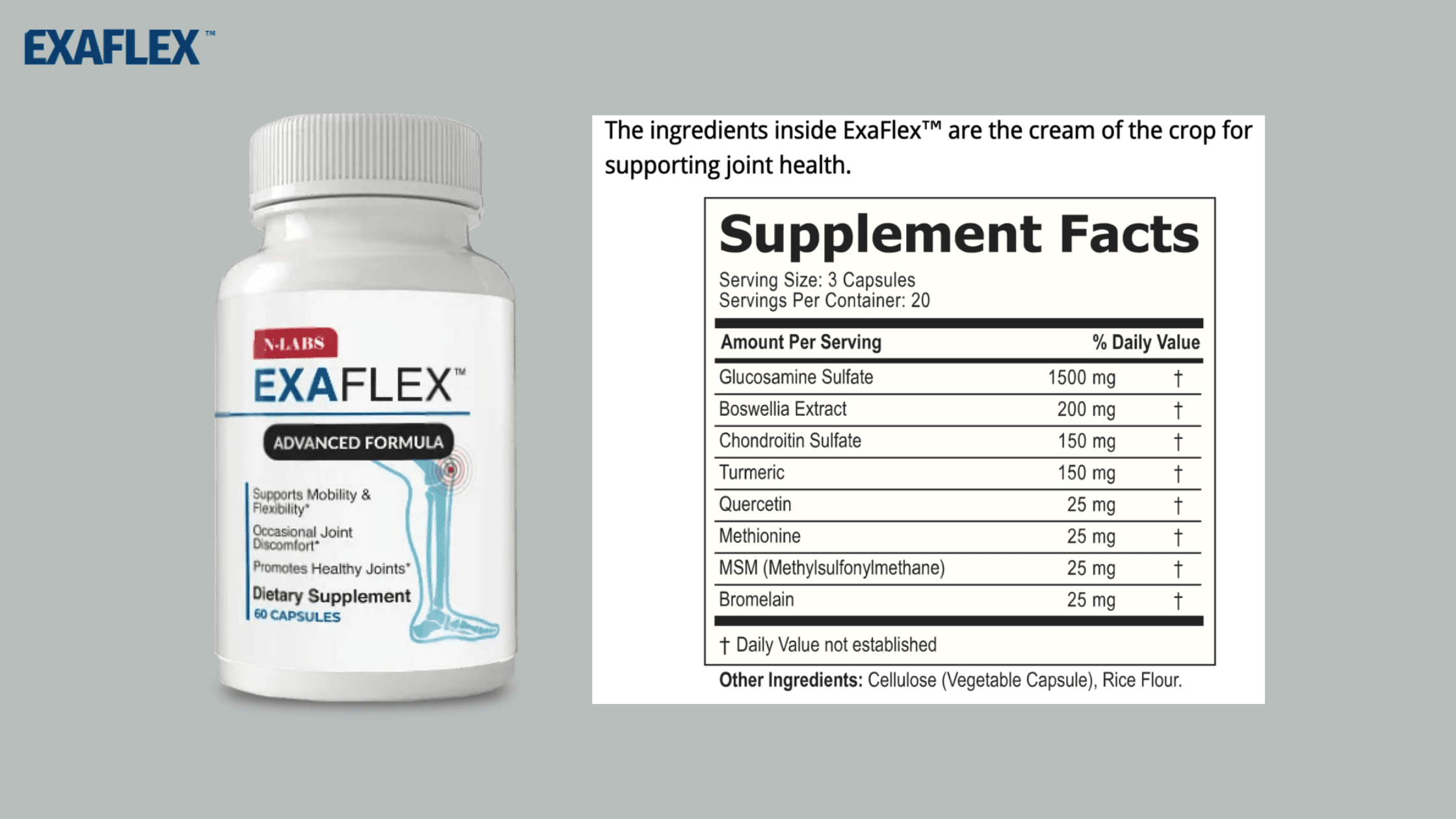 ExaFlex supplement facts
