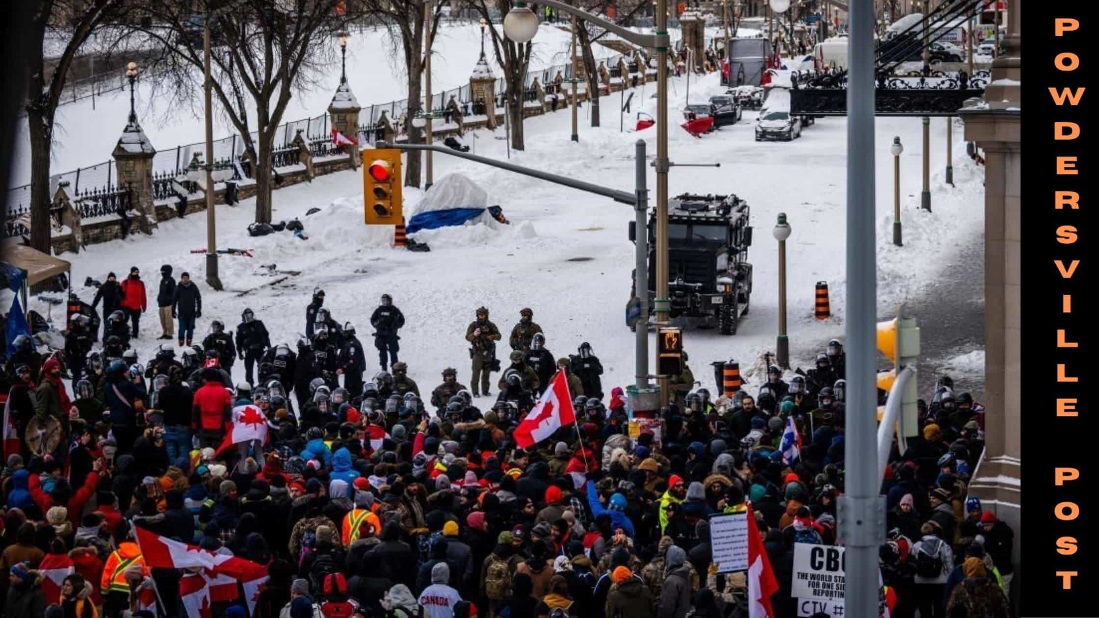 The Canadian Police Arrested Protesters Against The Covid Restrictions