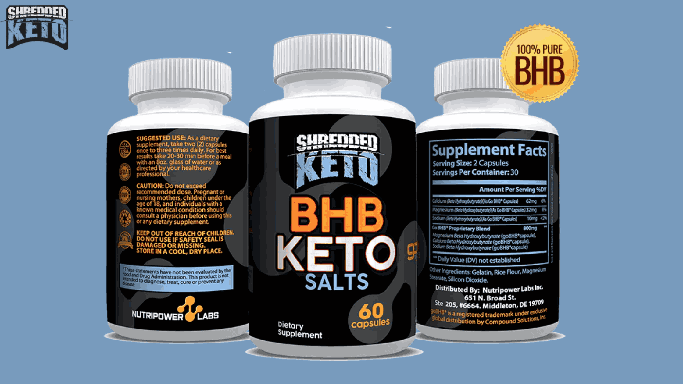 Shredded Keto supplement facts