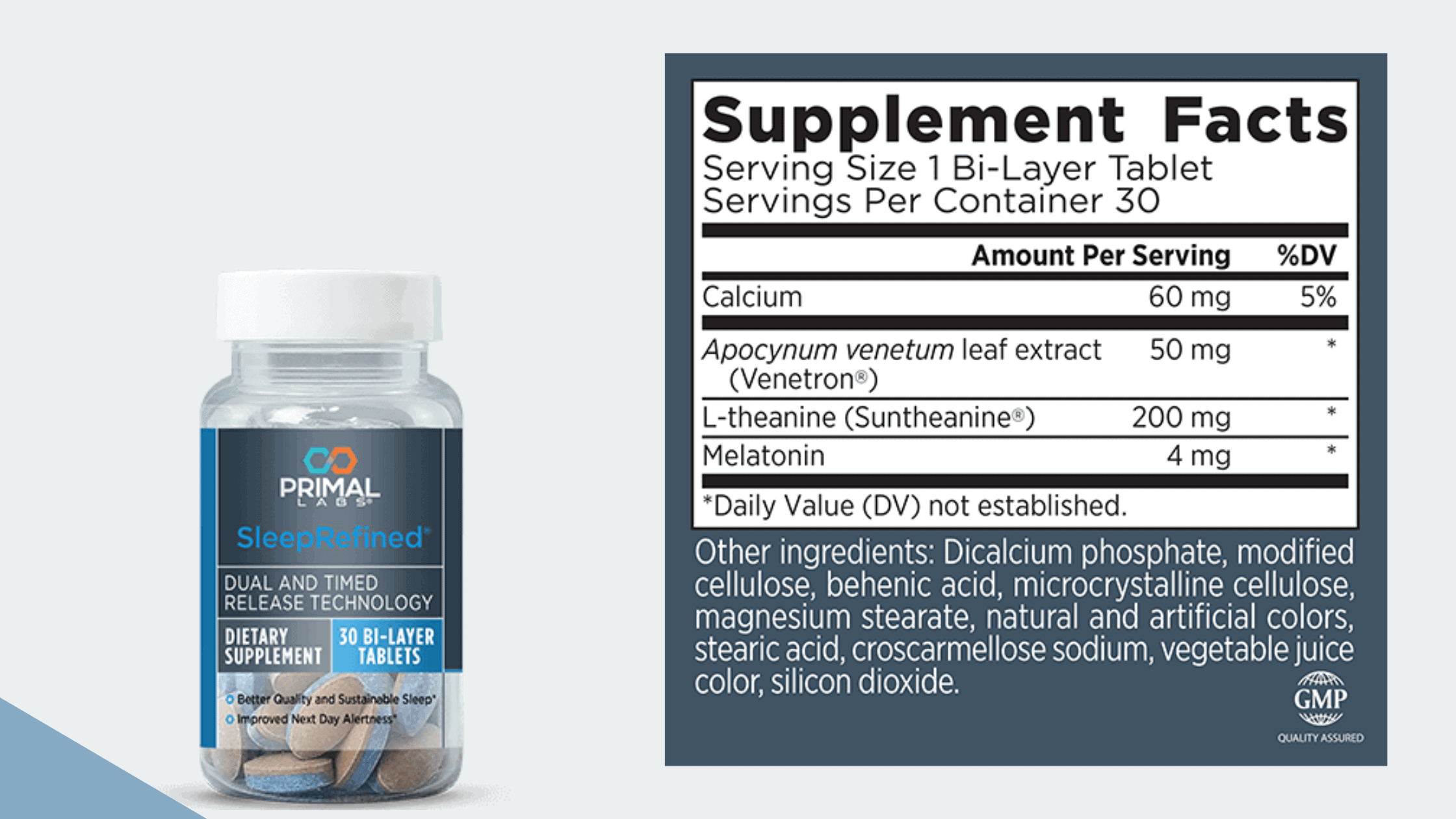 Primal Labs Sleep Refined supplement facts