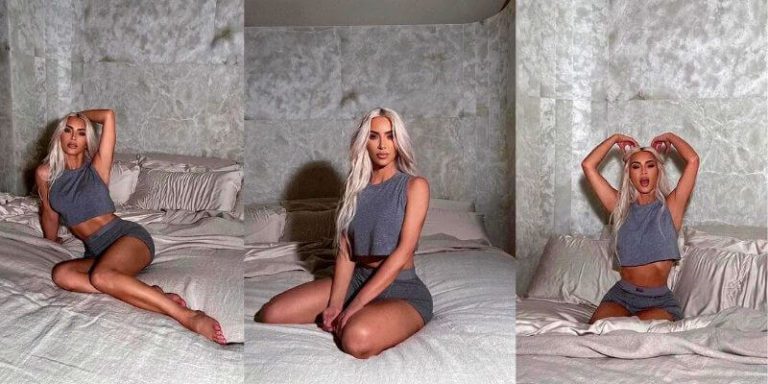 Kim Kardashian Pulls Stunning Ab-Baring Postures For SKIMS!!