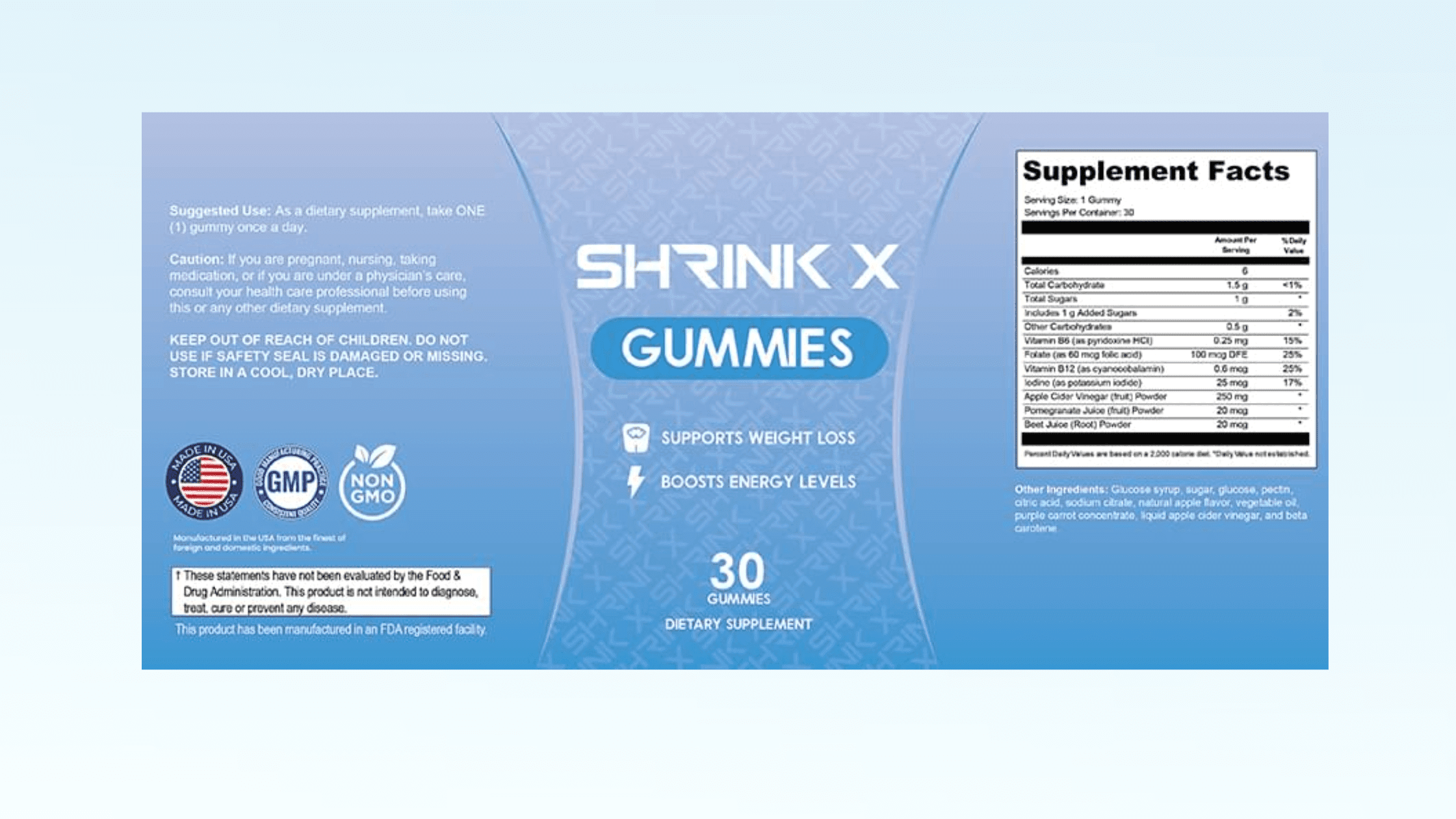 Shrink X Gummies Dosage