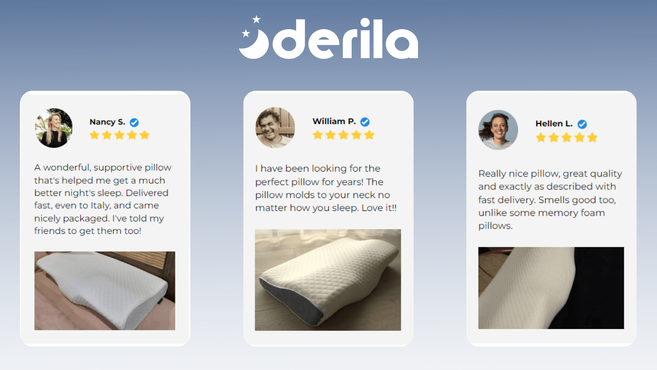 Derila Pillow Customer reviews