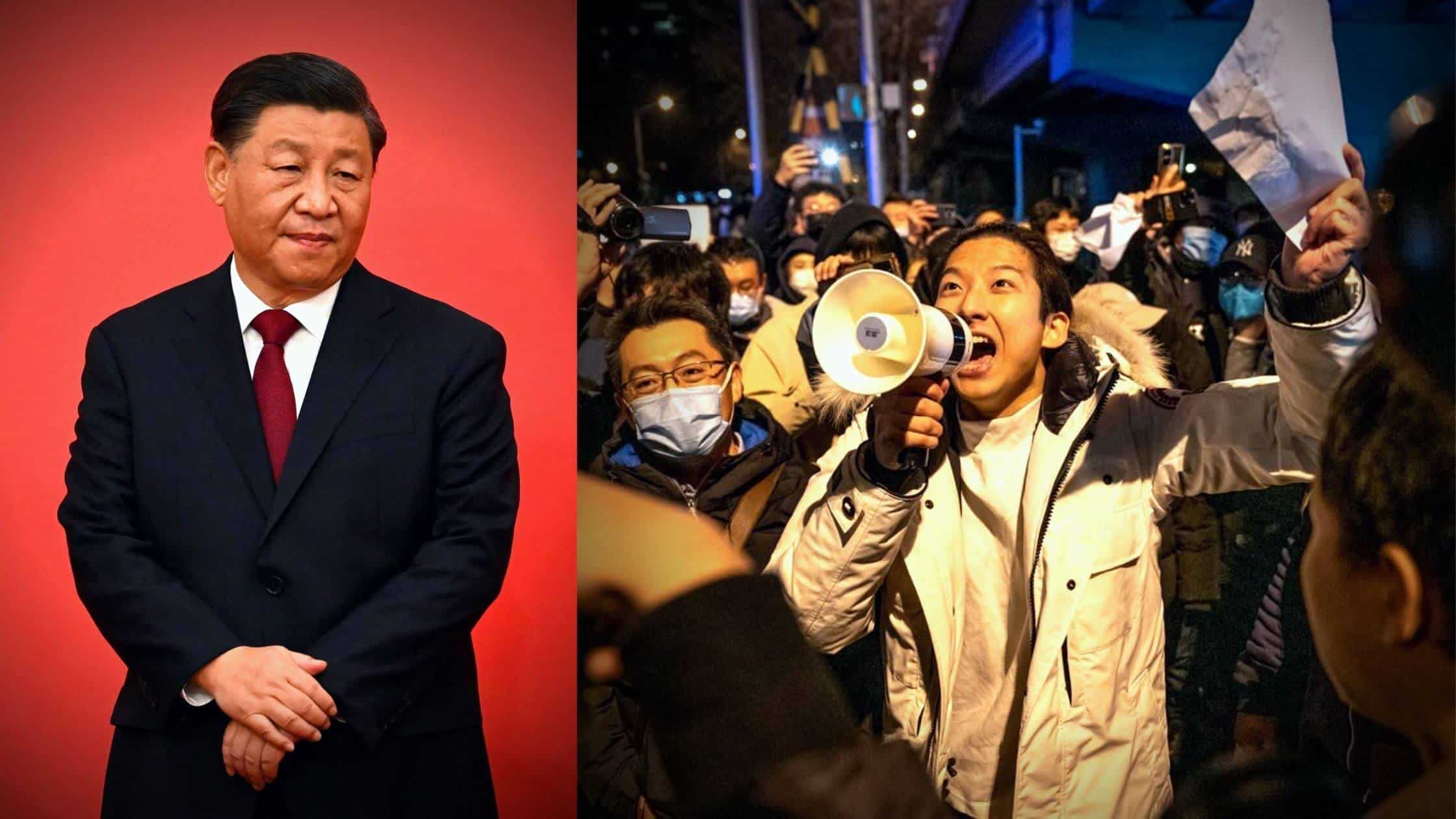 Calls For China's Xi To Resign From Crowd Incensed By Lockdowns